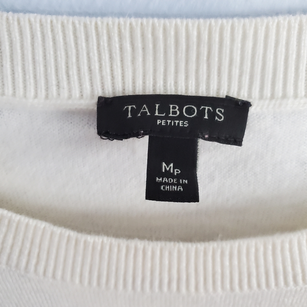 Talbots Colorblock Snowflake Holiday Lightweight … - image 2